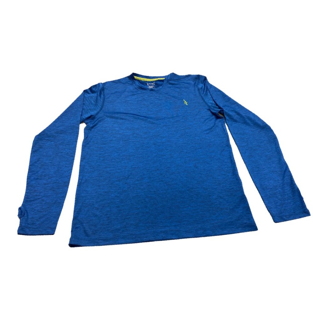 Men's Long Sleeve Raglan Tee- Medium- Blue